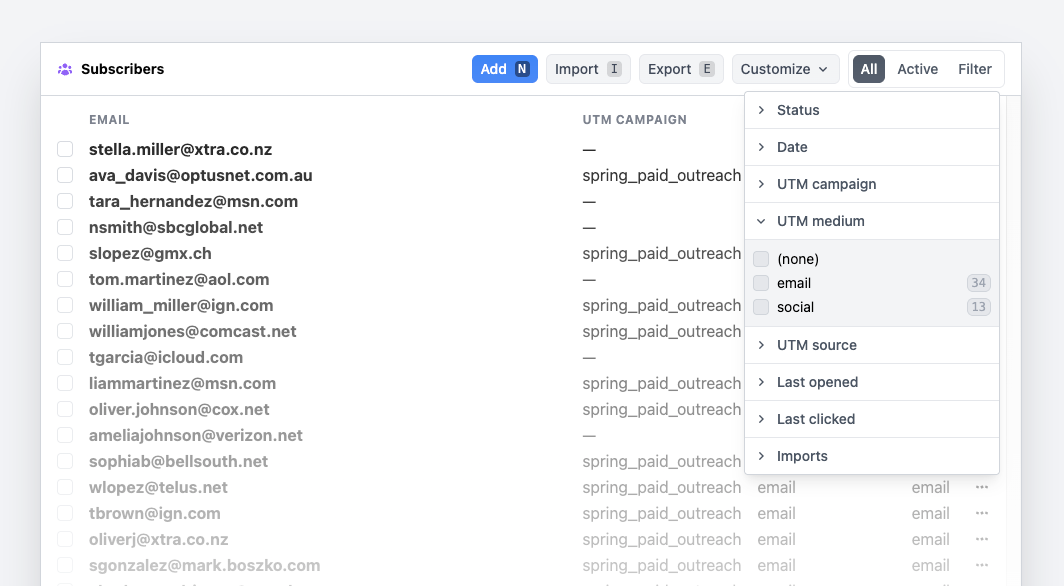 utm filters